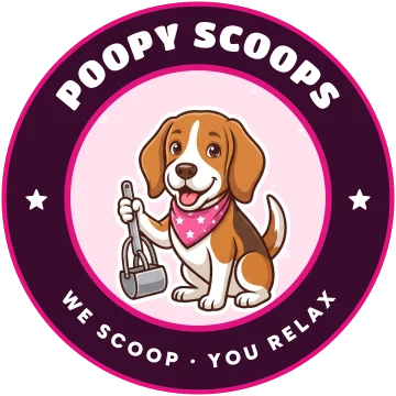 Poopy Scoops emblem: we scoop, you relax