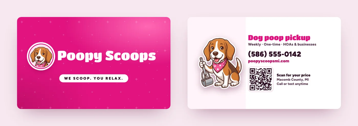 Business card, front and back